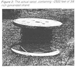 Figure 2: The actual spool, containing ~2500 feet of 3/8 inch galvanized strand.