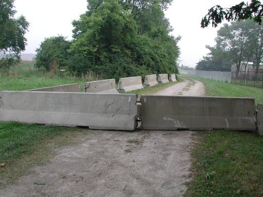 Barricades on driveway