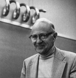 John Kraus with Model of Helix in the Background