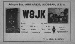 W8JK QSL Card